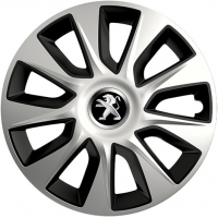 PUKLICE PRE PEUGEOT 17" STRATOS silver/black 4ks